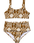Beach Checks Two Piece Swimsuit / Coconut