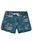 Seaesta Surf Boys Boardshorts – Scallop Retro Flare in Surfing Cowboy Bonanza Blue