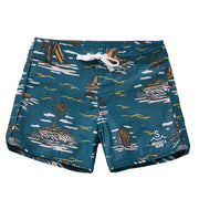 Seaesta Surf Boys Boardshorts – Scallop Retro Flare in Surfing Cowboy Bonanza Blue