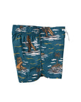 Seaesta Surf Boys Boardshorts – Scallop Retro Flare in Surfing Cowboy Bonanza Blue