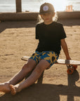 Seaesta Surf Boys Boardshorts – Scallop Retro Flare in Sun Daze Yellow