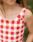 Seaside Gingham / One Piece Swimsuit / Cherry