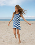 Striped Knit Mini Dress / Navy