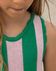 Striped Knit Mini Dress / Pink Palms