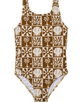 Beach Checks One Piece Swimsuit / Coconut