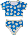 Soleil Two Piece Rashguard Swimsuit / Bleu