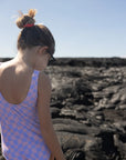 Wavy Checks Swimsuit / Lavender