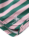 Seaesta Scallop Retro Flare Boardshort / Cabana Stripe / Pink Palms