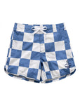 Seaesta Scallop Retro Flare Boardshort / Nautical Checks / Light Blue