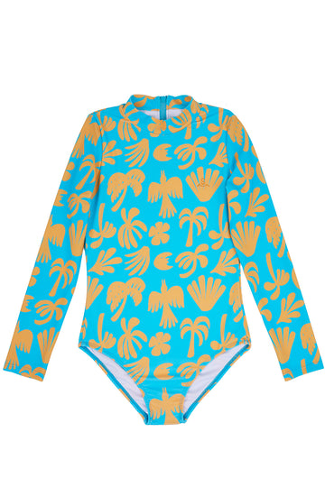 Seaesta Surf x Ty Williams / Long Sleeve Swimsuit / Orange Sherbet