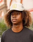 Tan Embroidered Surf Eat Nap Snapback Hat