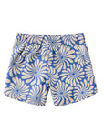 Seaesta Surf Boys Boardshorts – Scallop Retro Flare in Wavy Flowers Navy Blue