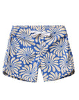 Seaesta Surf Boys Boardshorts – Scallop Retro Flare in Wavy Flowers Navy Blue