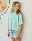 Cropped Boxy Palm Tee / Sea Green