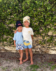 Seaesta Scallop Retro Flare Boardshort / Nautical Checks / Light Blue