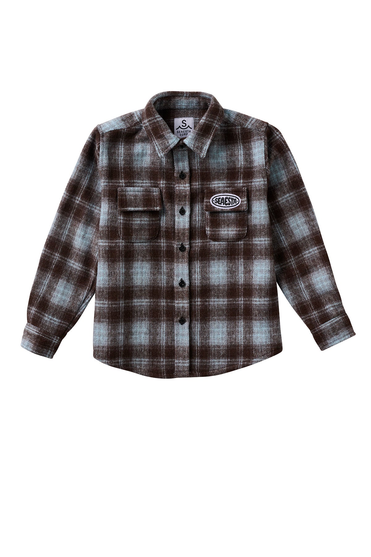 Patch Flannel Shirt / Youth / Sky Blue Large