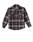 Patch Flannel Shirt / Youth / Sky Blue