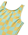 Wavy Checks One Piece Swimsuit / Lemon