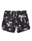 Seaesta Scallop Retro Flare Boardshort / Polka Dot Palms / Charcoal