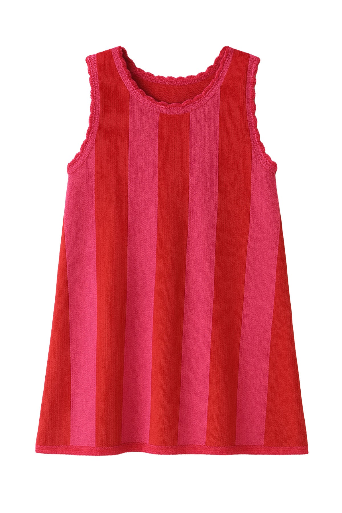 Striped Knit Mini Dress / Hot Pink 2/3