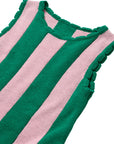 Striped Knit Mini Dress / Pink Palms