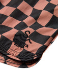 Seaesta Surf Boys Boardshorts – Scallop Retro Flare in Wavy Checks Cocoa
