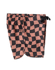 Seaesta Surf Boys Boardshorts – Scallop Retro Flare in Wavy Checks Cocoa