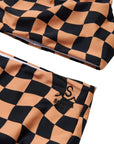 Wavy Checks Two Piece Swimsuit / Cocoa