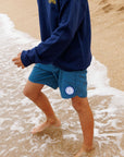 Seaesta Scallop Retro Flare Boardshort / Shoreline Patch / Navy Blue