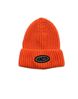 Chunky Knit Patch Beanie / Papaya