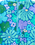 Fleurs / Long Sleeve Surf Suit Swimsuit / Aqua