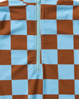 Seaesta Surf x Heather Taylor Home / Candy Check Long Sleeve Swimsuit / Sky Blue