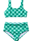 Seaesta Surf x Heather Taylor Home / Candy Check Two Piece Swimsuit / Emerald
