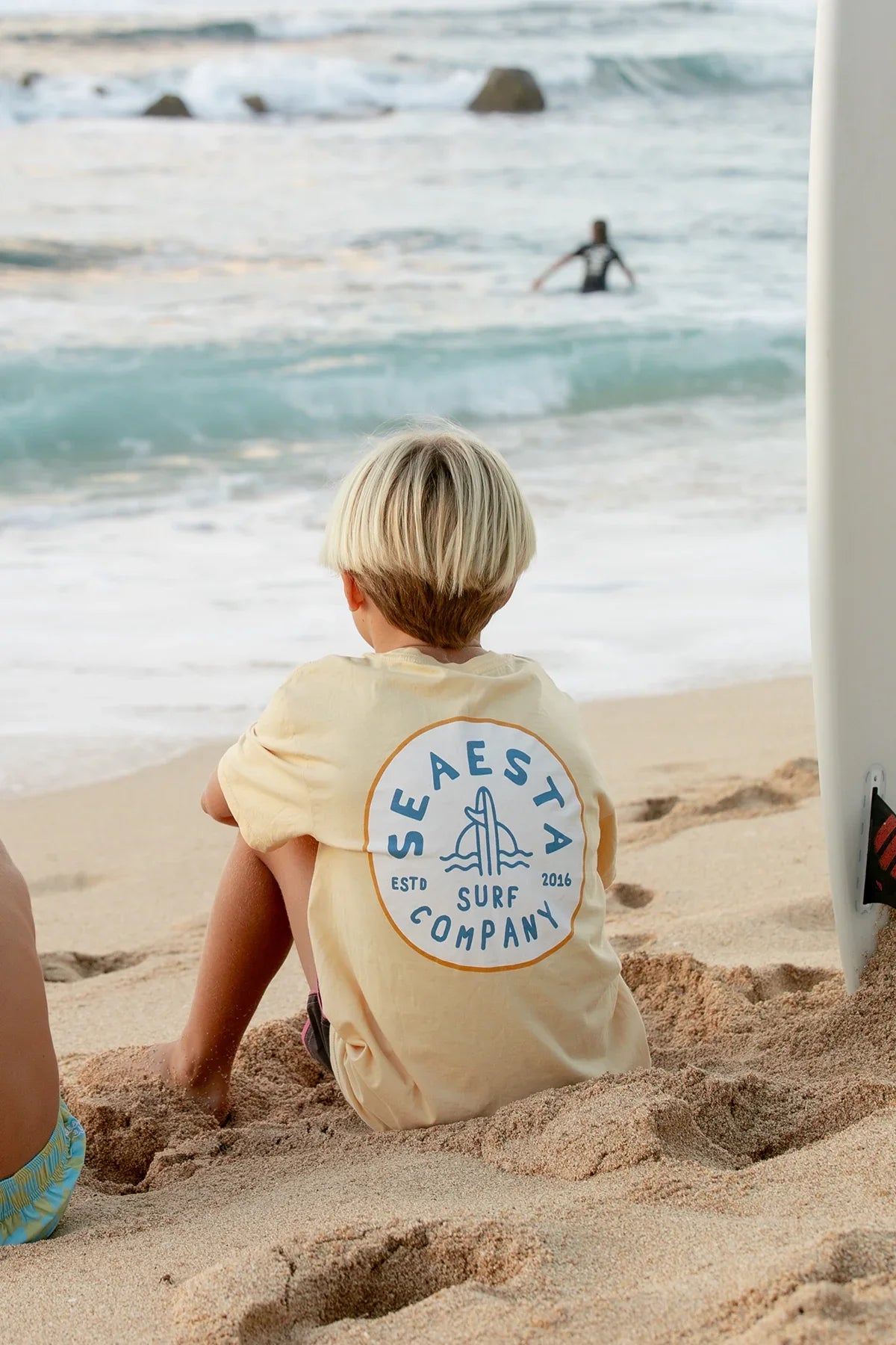 Seaesta Surf Co / Shoreline Tee / Faded Mustard Yellow / Youth