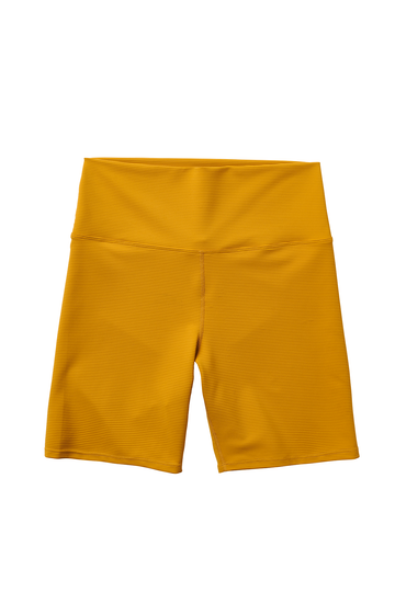 Women's Bike Shorts / Ribbed Fabric / Saffron