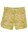 Seaesta Surf x Surfy Birdy Boys Boardshorts – Scallop Retro Flare in Hibiscus