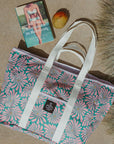 Wavy Floral Recycled Tote Bag / Azalea