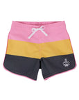 Seaesta Surf Boys Boardshorts – Scallop Retro Flare in Triple Scoop Bubblegum