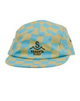 Wavy Checks Five Panel Hat / Avocado
