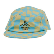 Wavy Checks Five Panel Hat / Avocado