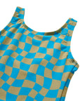 Wavy Checks Swimsuit / Avocado