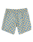 Seaesta Surf Boys Boardshorts – Scallop Retro Flare in Wavy Checks Banana