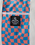Wavy Checks Recycled Tote Bag / Coral