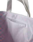 Wavy Checks Recycled Tote Bag / Coral