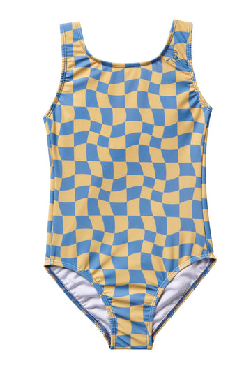 Wavy Checks Swimsuit / Banana