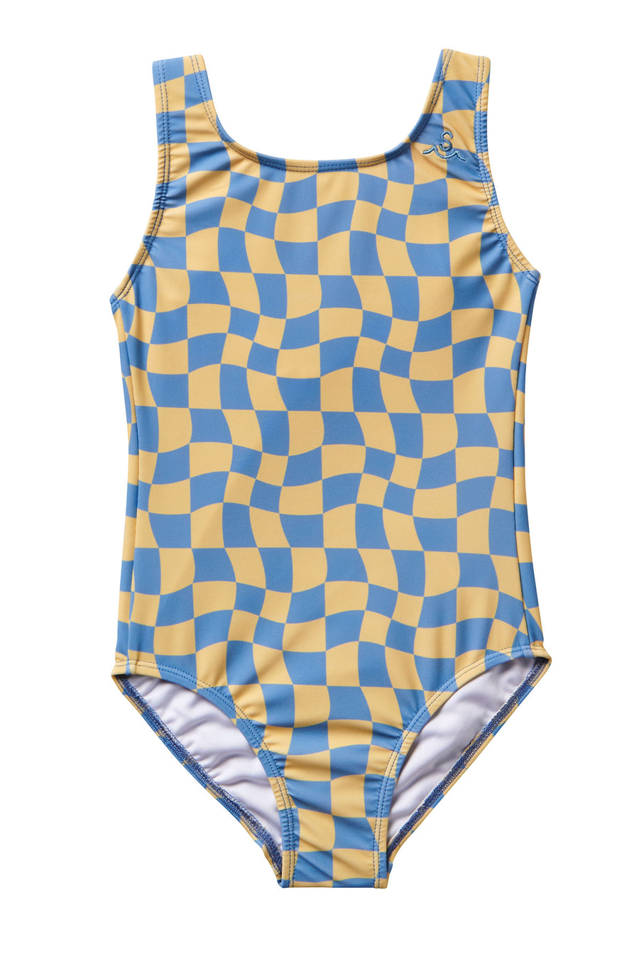 Wavy Checks Swimsuit / Banana