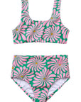 Wavy Floral / Two Piece Swimsuit / Azalea