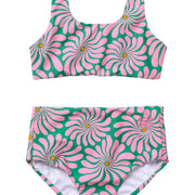 Wavy Floral / Two Piece Swimsuit / Azalea
