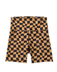 Women's Bike Shorts / Wavy Checks / Cocoa