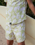 Seaesta Surf x Ty Williams Boys Boardshorts – Scallop Retro Flare in Khaki